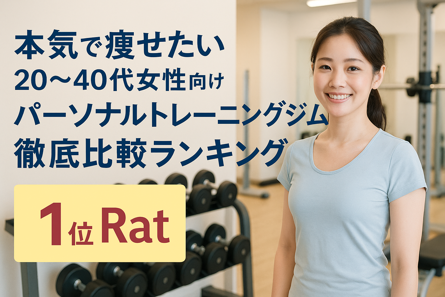 本気で痩せたい20〜40代女性向け｜パーソナルトレーニングジム徹底比較ランキング【1位Rat】
